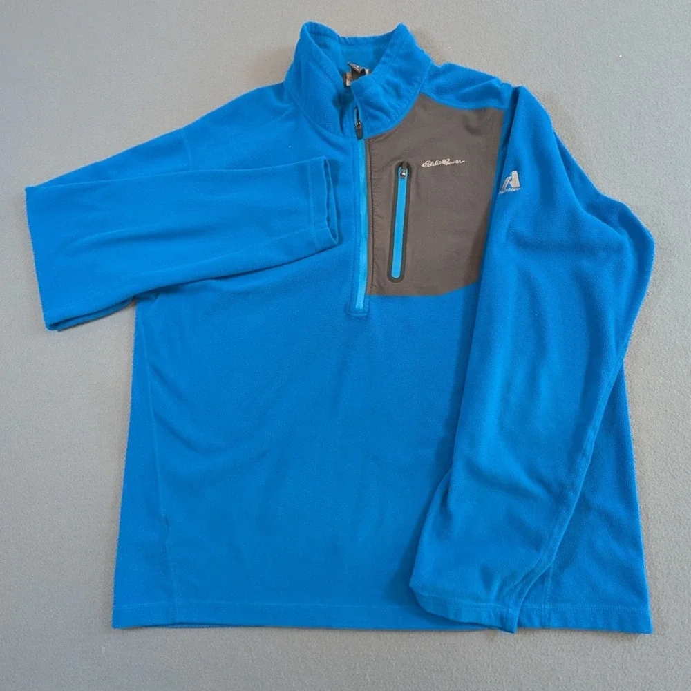 Eddie‎ Bauer First Ascent Mens Size XL Fleece 1/4 Zip Pullover Jacket Outdoor